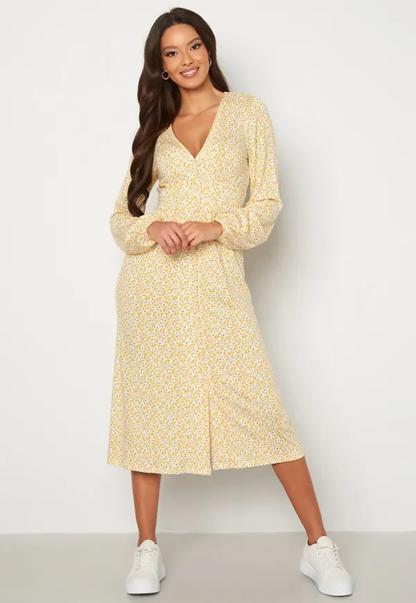 BUBBLEROOM Luella button dress White / Patterned XS