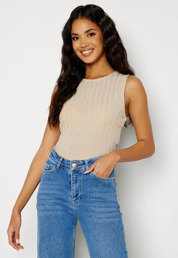 BUBBLEROOM Luisa tie back top Beige M