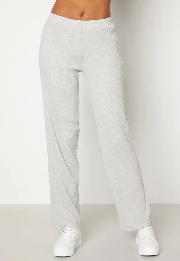 BUBBLEROOM Madia rib trousers Grey melange S