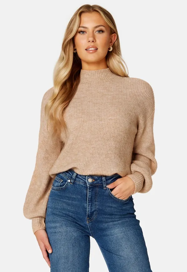 BUBBLEROOM Madina Knitted Sweater Beige melange 2XL