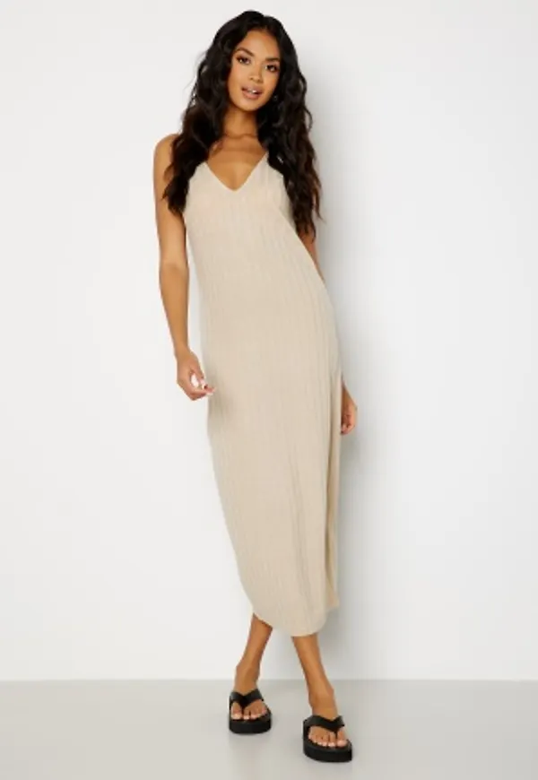 BUBBLEROOM Magnolia deep back dress Beige S