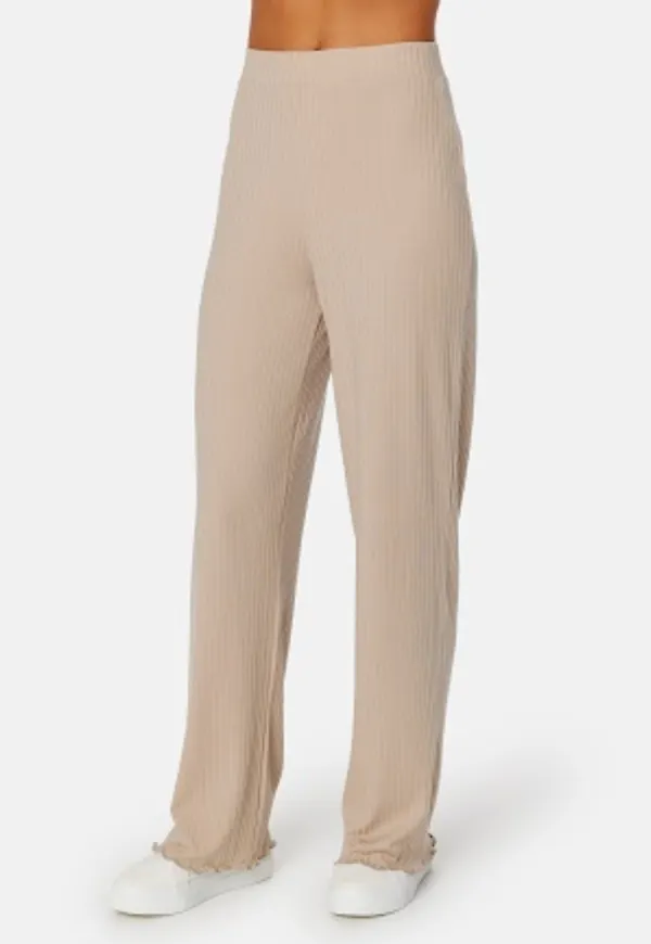BUBBLEROOM Malvina rib trousers Dark beige L