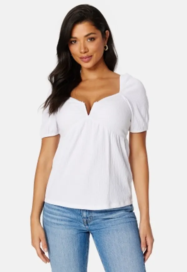 BUBBLEROOM Manda puff sleeve top Offwhite 4XL