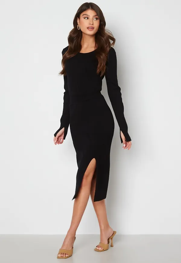 BUBBLEROOM Mariam knitted skirt Black L