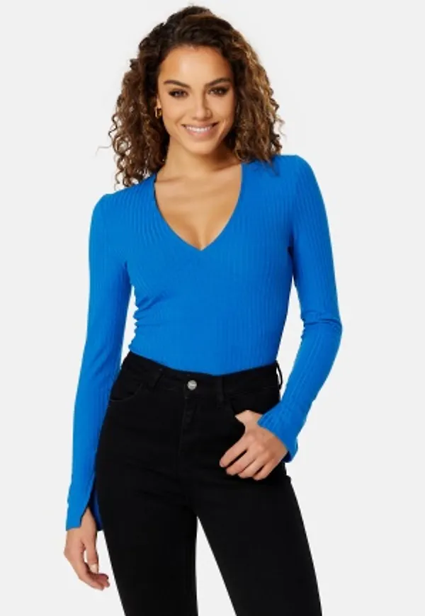 BUBBLEROOM Marielia rib top Blue XL