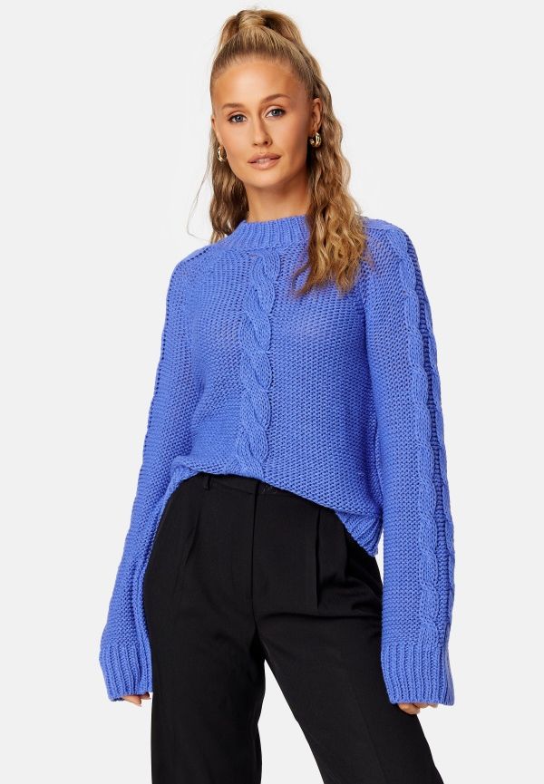 BUBBLEROOM Marina cable knit sweater Purple XL