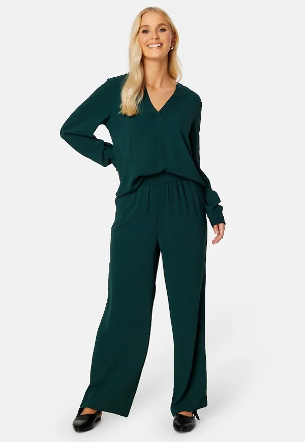 BUBBLEROOM Matilde Wide Trousers Dark green L