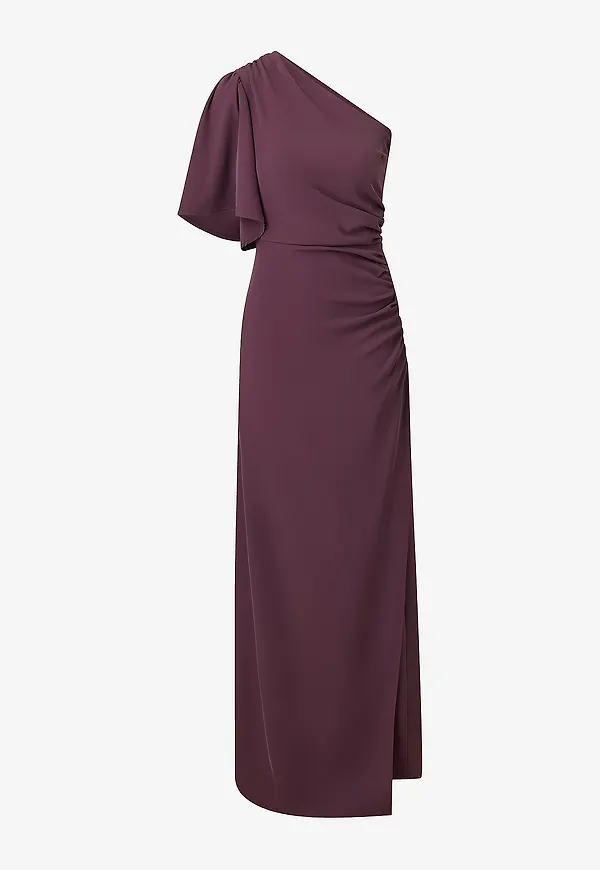 Bubbleroom - Maxiklänning Ruched One Shoulder Gown - Röd