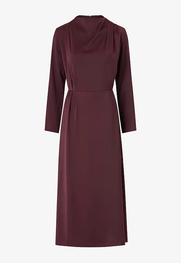 Bubbleroom - Maxiklänning Satin High Collar - Röd