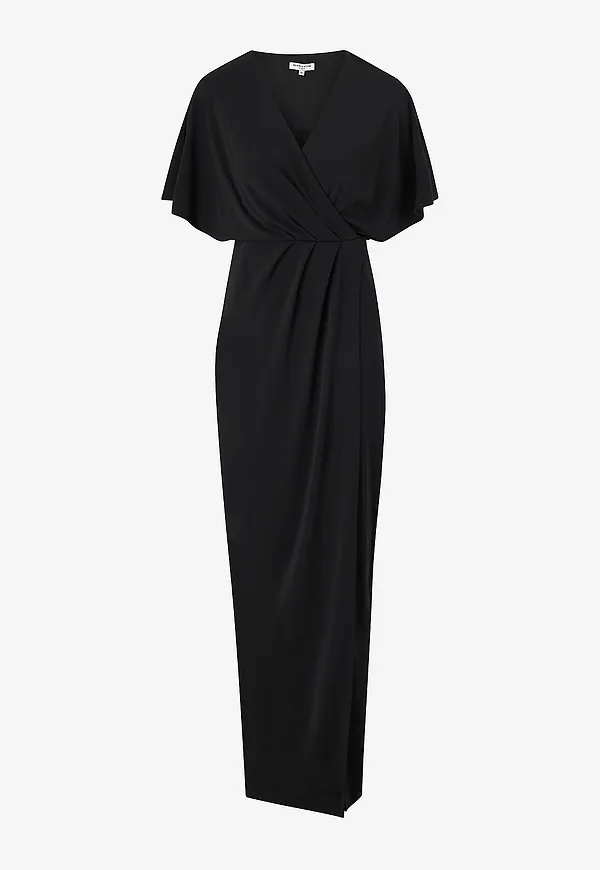 Bubbleroom - Maxiklänning Wrap Slit Maxi Dress - Svart