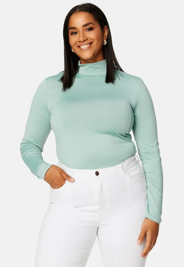 BUBBLEROOM Maxime turtleneck top Dusty green 2XL