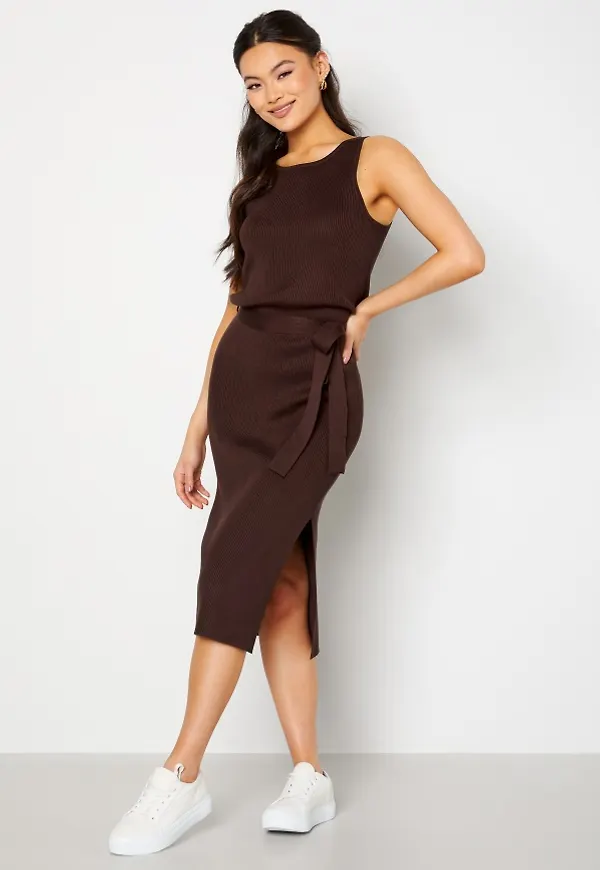 BUBBLEROOM Maxine knitted dress Brown L