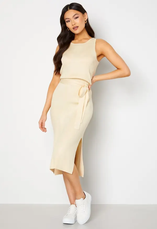 BUBBLEROOM Maxine knitted dress Cream L
