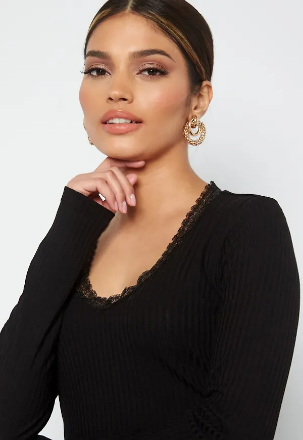 BUBBLEROOM Meg lace top Black 2XL