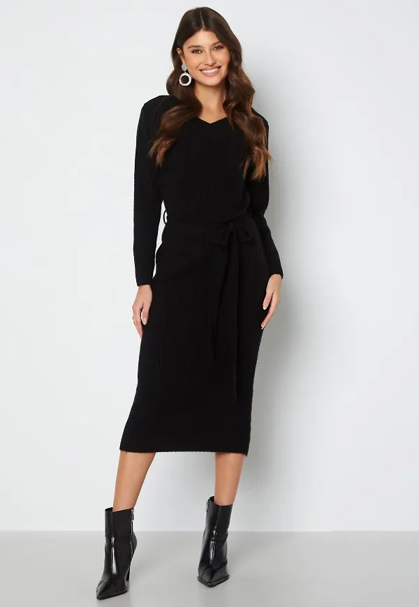 BUBBLEROOM Meline knitted dress Black S