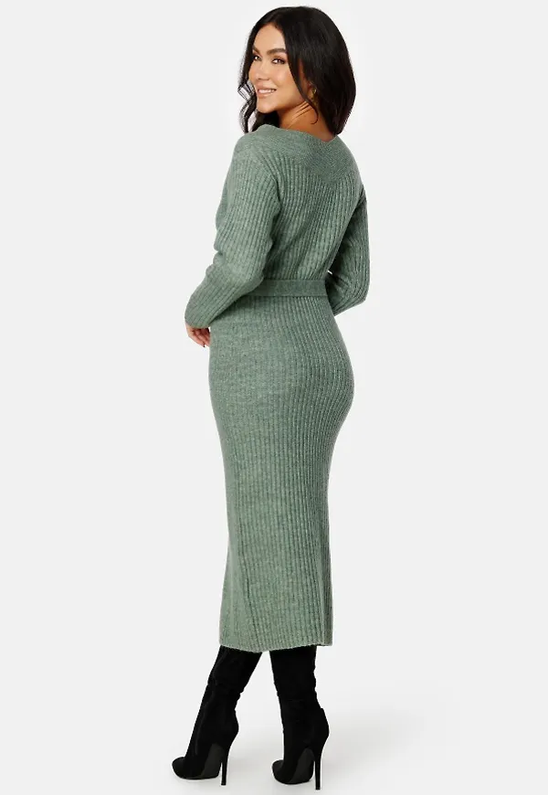 BUBBLEROOM Meline knitted dress Green L