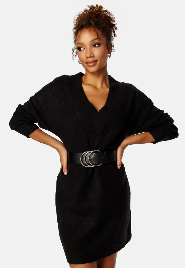 BUBBLEROOM Melisa knitted sweater dress Black M