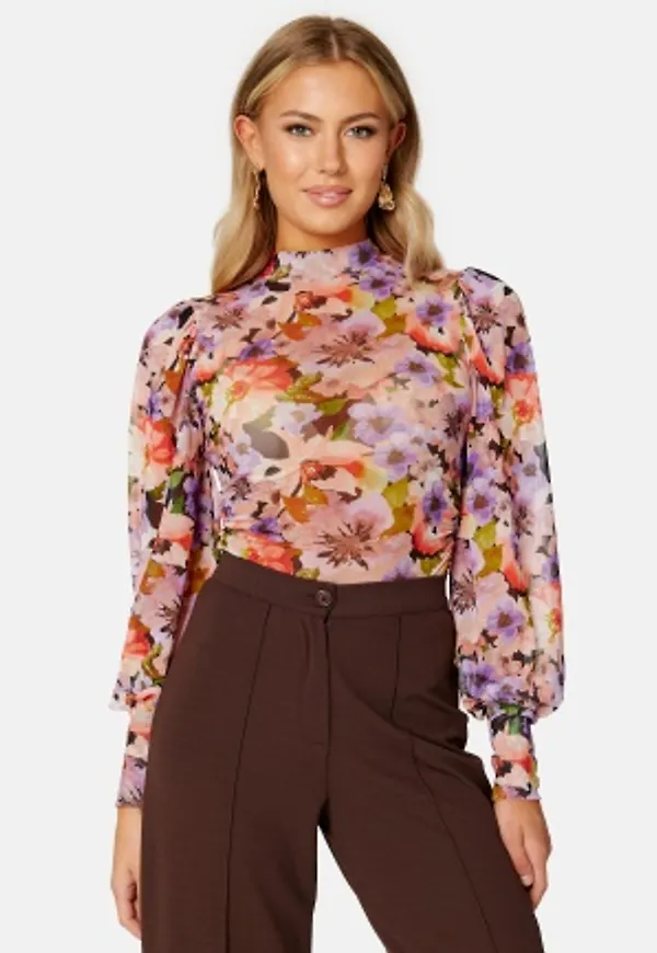 BUBBLEROOM Melissa mesh top Multi colour / Floral L
