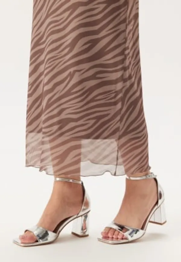 BUBBLEROOM Mid Heel Sandal Silver 36