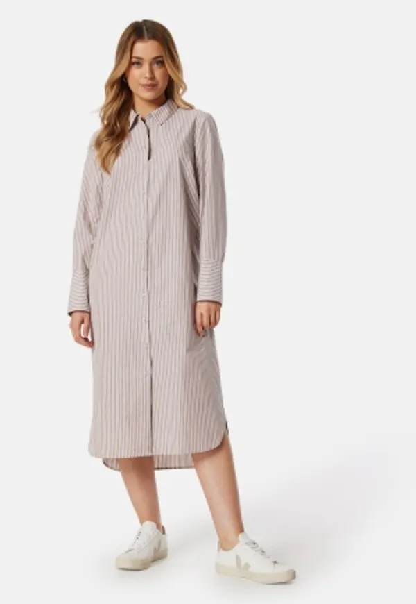 BUBBLEROOM Minou Shirt Dress Nougat/White 34