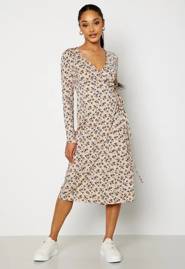 BUBBLEROOM Naomi midi dress Beige / Floral 2XL