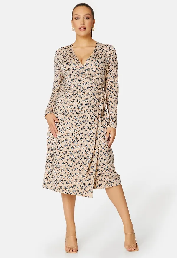 BUBBLEROOM Naomi midi dress Beige / Floral 2XL