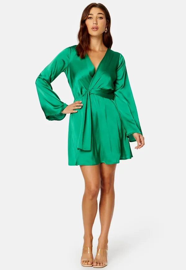 BUBBLEROOM Nichelle Knot front Dress Green M