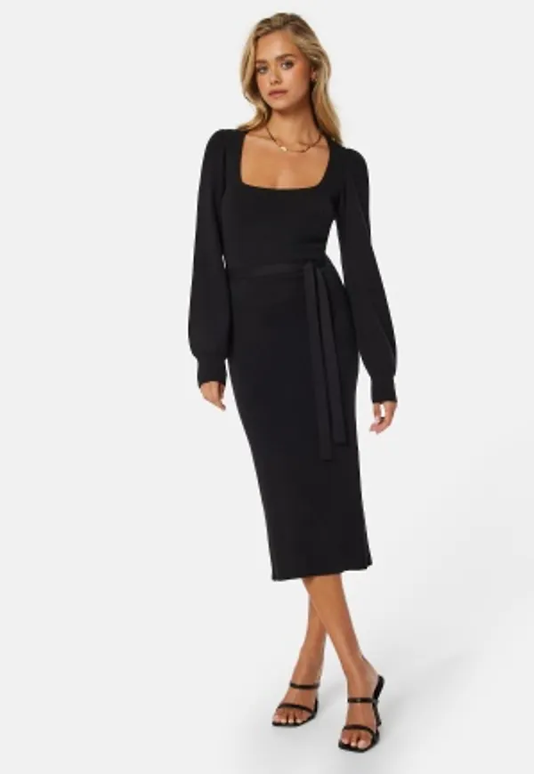 BUBBLEROOM Noura Knitted Dress Black XL