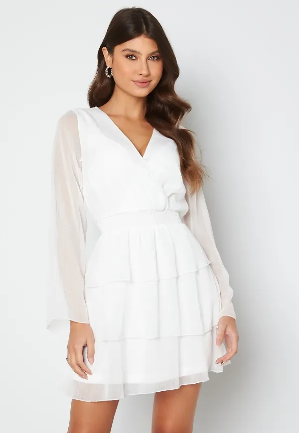 Bubbleroom Occasion Alina Frill Dress White 34