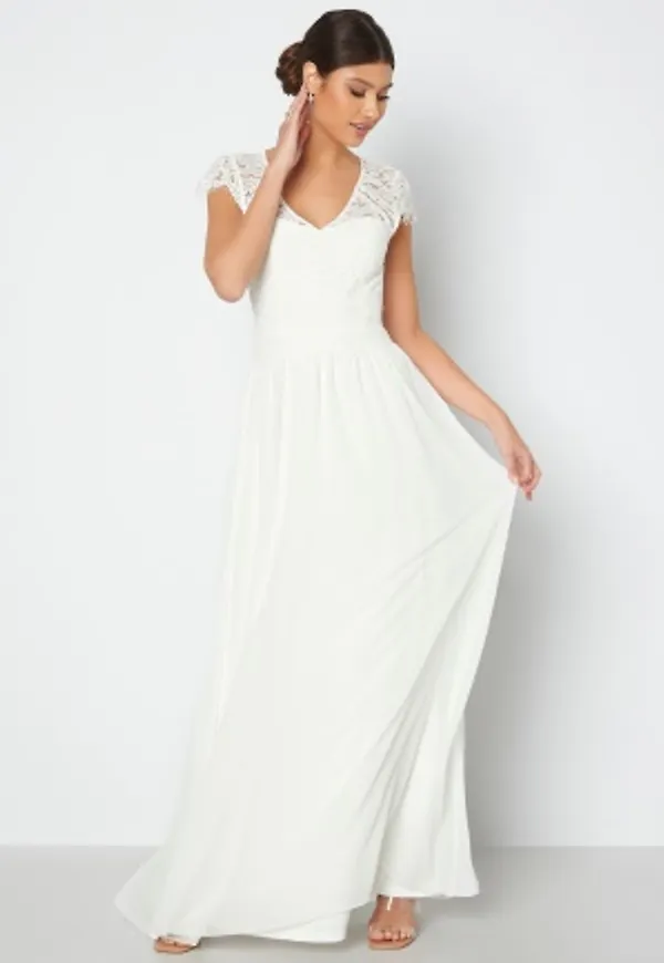Bubbleroom Occasion Open Back Lace Gown White 50