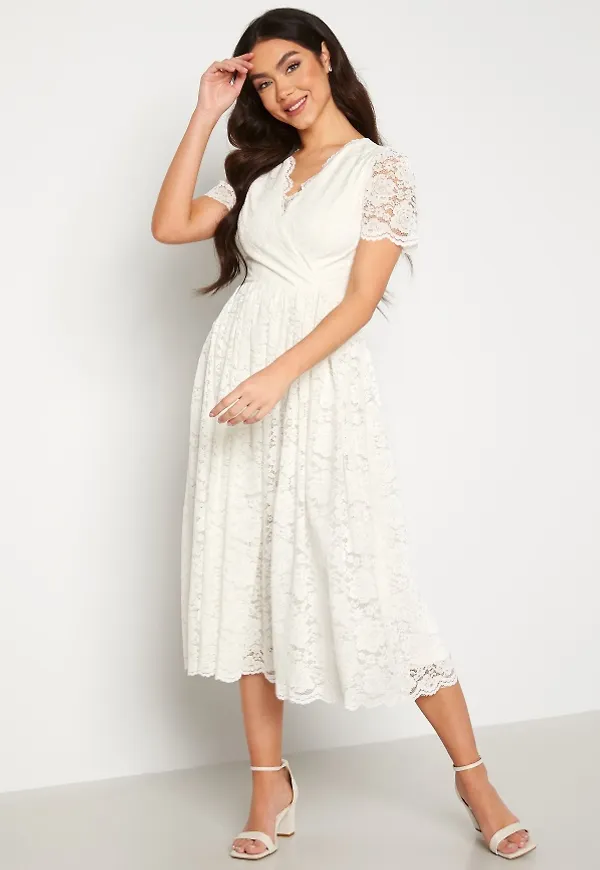 Bubbleroom Occasion Camala Midi Wedding Dress White 38