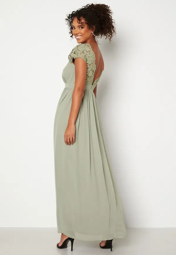 Bubbleroom Occasion Camellia Chiffon Gown Dusty green 38