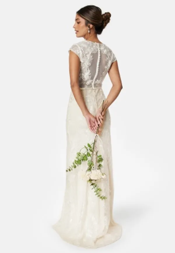 Bubbleroom Occasion Slit lace wedding Gown White 42