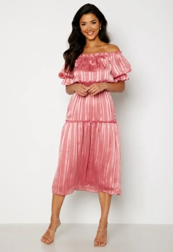 Bubbleroom Occasion Freeda off Shoulder Dress Pink 2XL