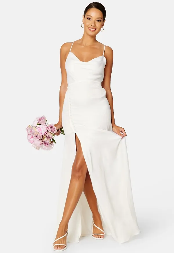 Bubbleroom Occasion Frey Satin Wedding Gown White 38