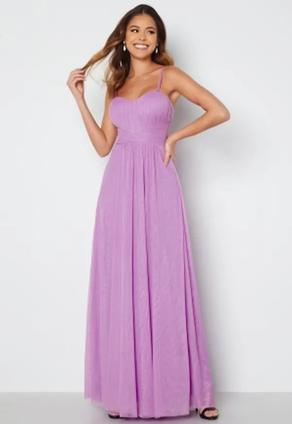 Bubbleroom Occasion Gemma Mesh Gown Purple 50