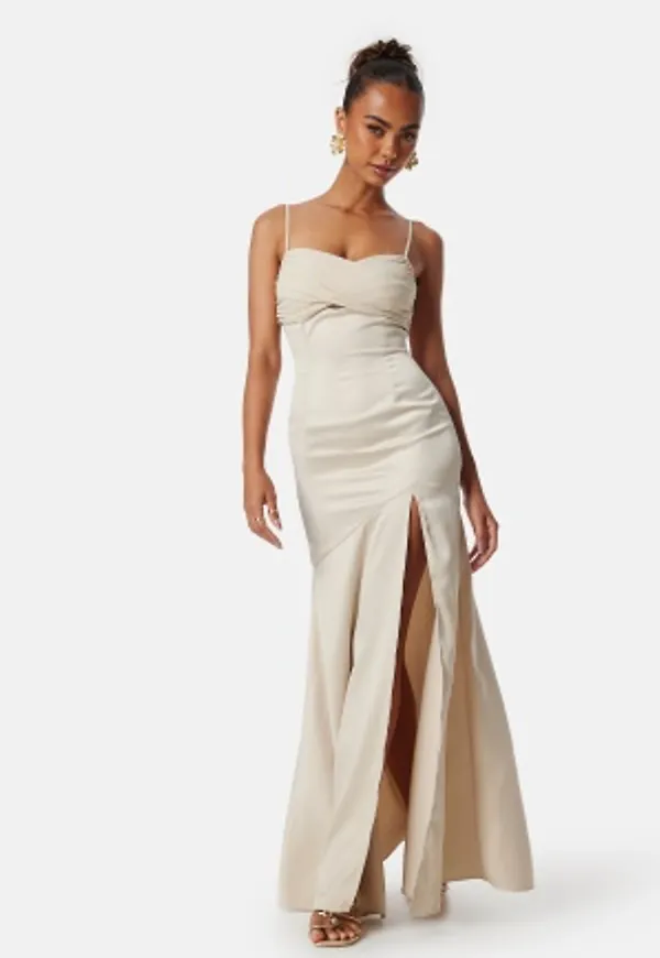 Bubbleroom Occasion High slit gown Champagne 44