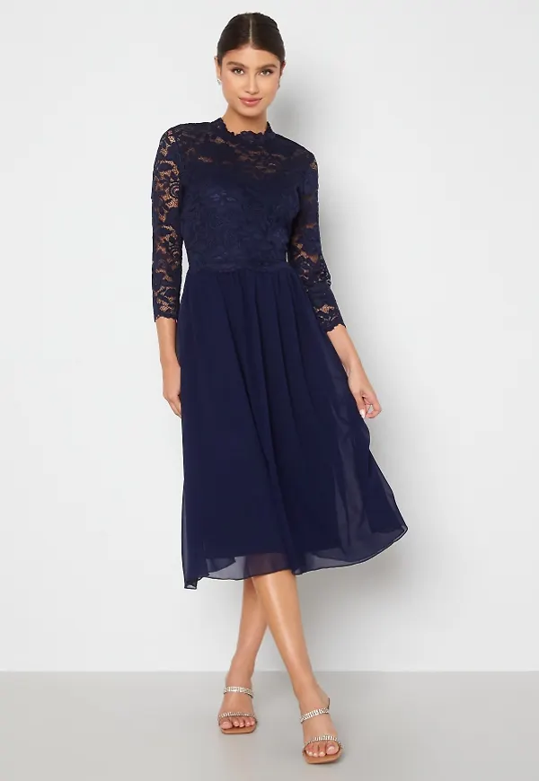 Bubbleroom Occasion Jolie Lace Dress Navy 34