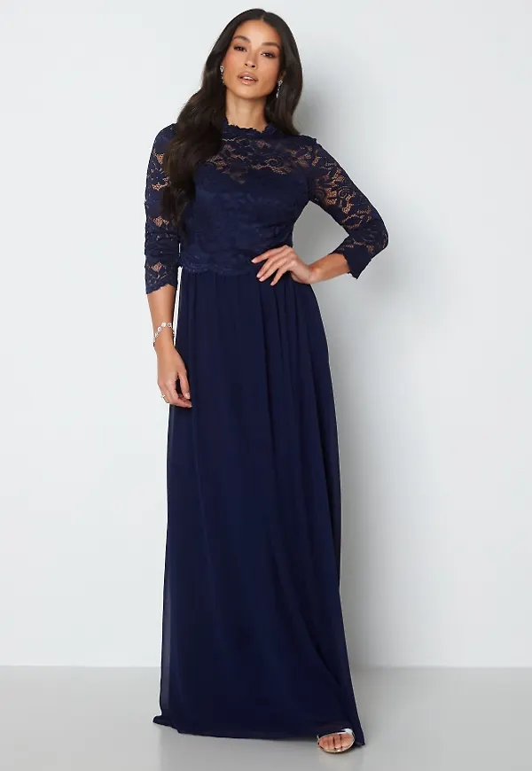 Bubbleroom Occasion Jolie Lace Gown Navy 38