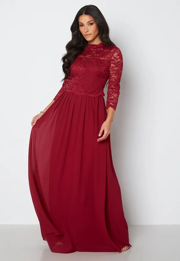 Bubbleroom Occasion Jolie Lace Gown Wine-red 38
