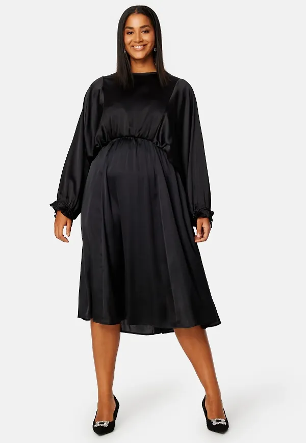 Bubbleroom Occasion Khrista Satin Dress Black 4XL