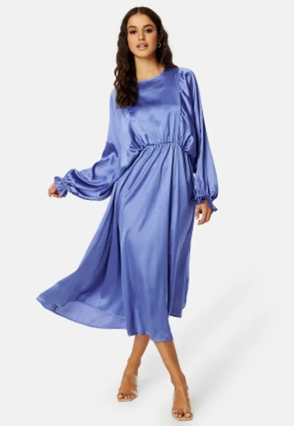 Bubbleroom Occasion Khrista Satin Dress Blue 4XL