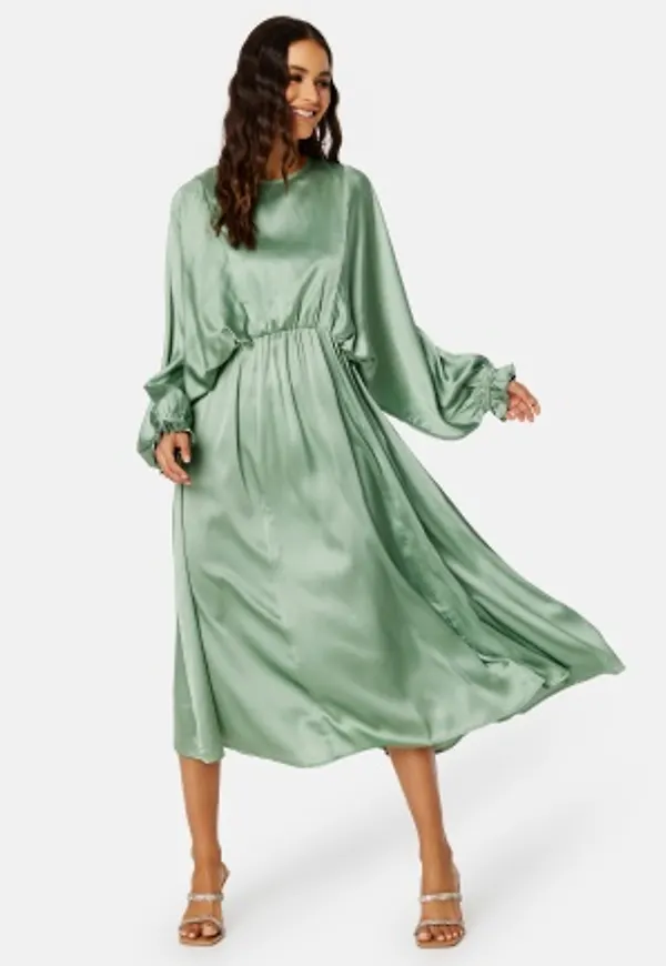 Bubbleroom Occasion Khrista Satin Dress Green 3XL