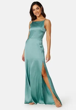 Bubbleroom Occasion Laylani Satin Gown Dark dusty green 44