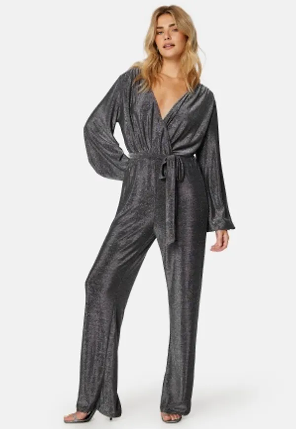 Bubbleroom Occasion Leena Sparkling Jumpsuit Silver XS