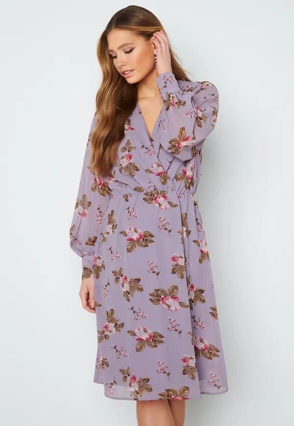 Bubbleroom Occasion Loelle Chiffon Dress Dusty lilac 40