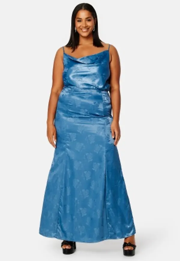 Bubbleroom Occasion Lucie Jacquard Gown Dusty blue 48
