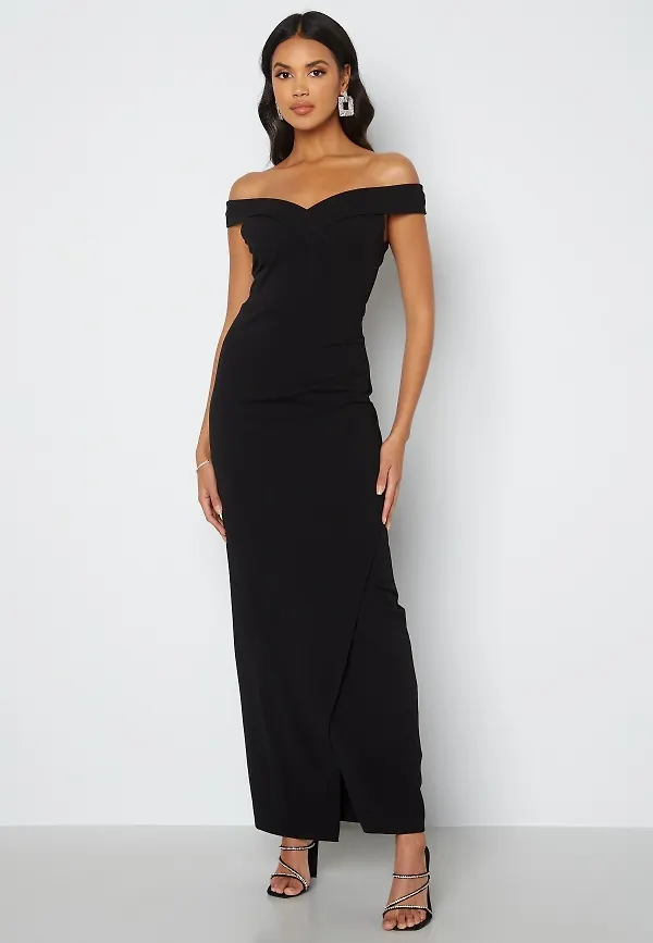 Bubbleroom Occasion Lydia Off Shoulder Gown Black 44