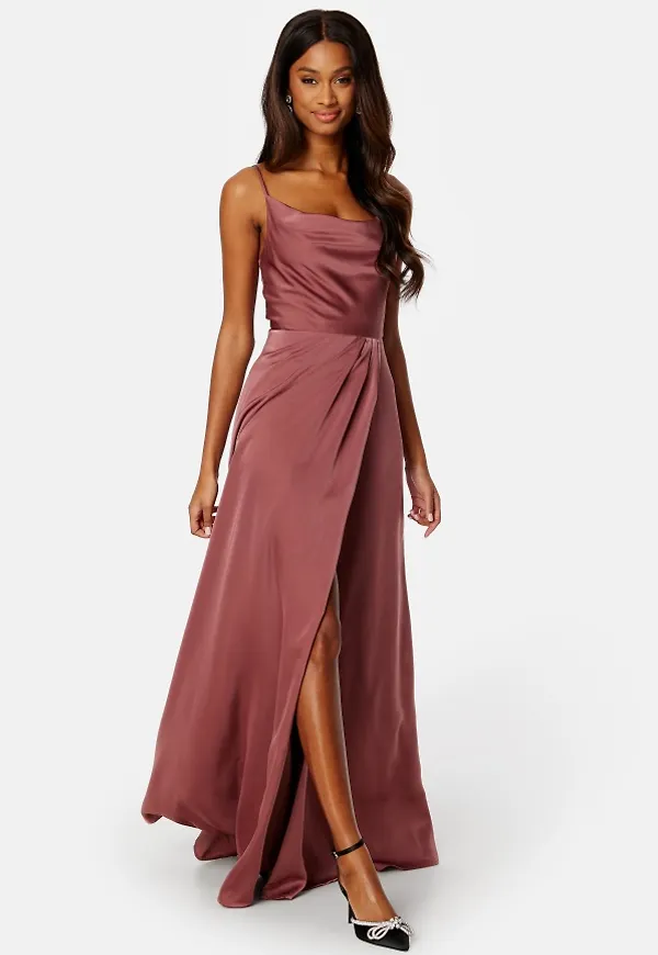 Marion Waterfall Midi Dress Old Rose