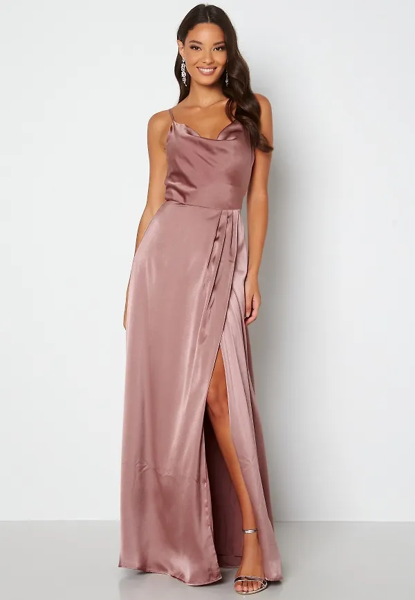 Bubbleroom Occasion Marion Waterfall Gown Old rose 42